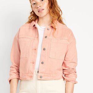 Old Navy Pink Denim Utility Jean Jacket XL